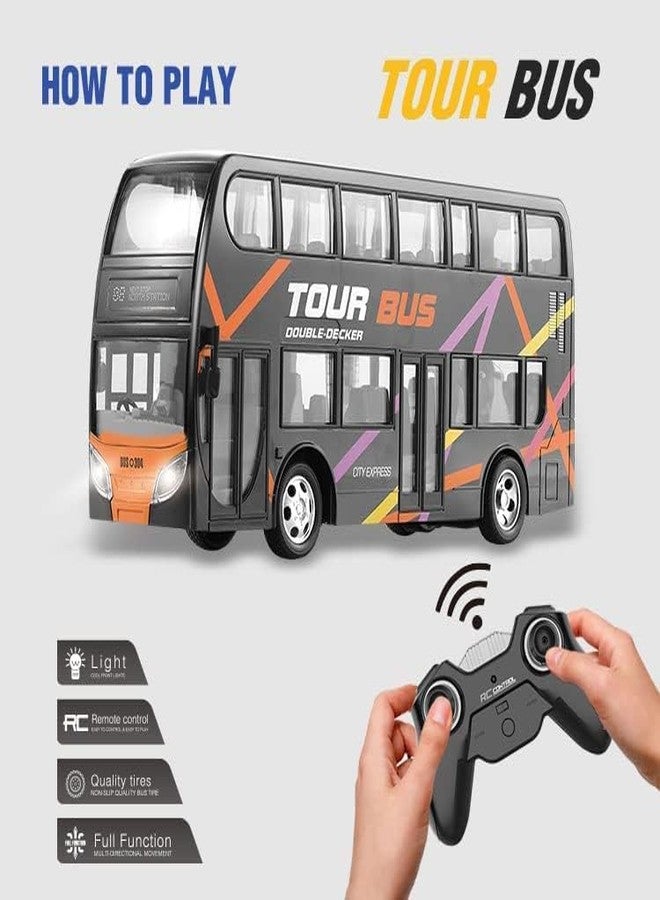 PASCOL Plastic Tour Bus Toy Bus for Kids - Colorful & Durable Play Bus with Movable Parts - Perfect for Imaginative Play & Learning 6-15 Year Multicolour Pack of 2 (244 - Image 2
